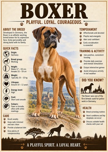 Boxer dog poster breed - poster,
