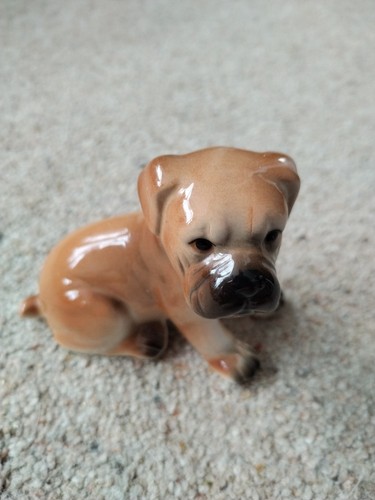 Vintage ceramic boxer puppy - vintage,