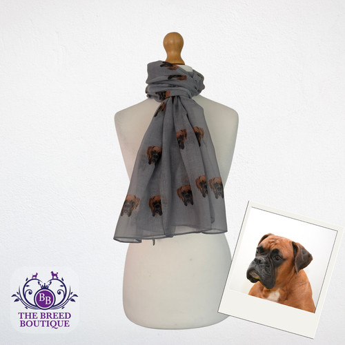 Boxer dog print scarf - boxer,