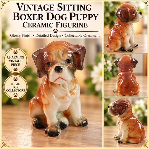 Vintage ceramic boxer dog - boxer,