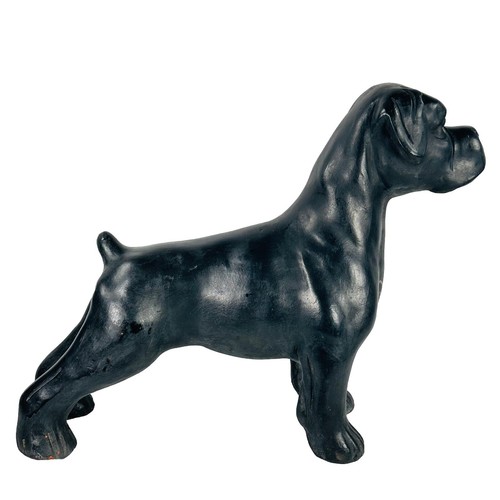 Boxer dog pottery figure - dog, mid