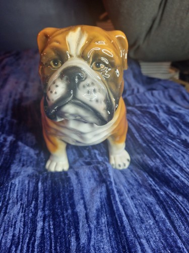 Ceramic porcelain boxer dog - porcelain,