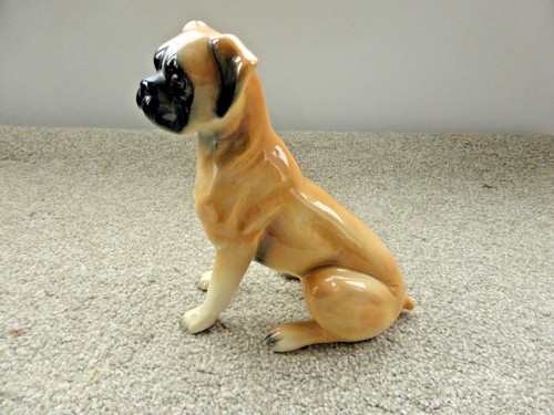 Seated boxer dog figurine - seated,