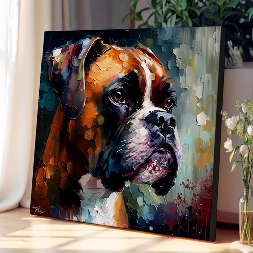 Boxer dog painting canvas - canvas, wall