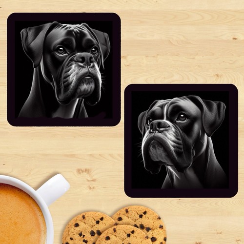 Boxer dog coasters set - dog,