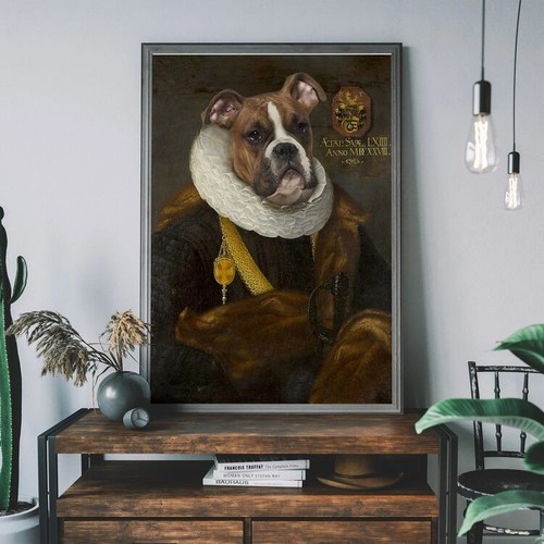 Boxer dog portrait framed art - boxer,