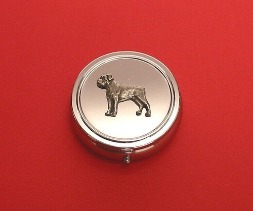 Boxer dog round pill box - dog,