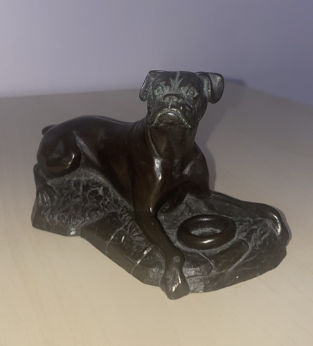 Resting boxer dog - resting, figurine
