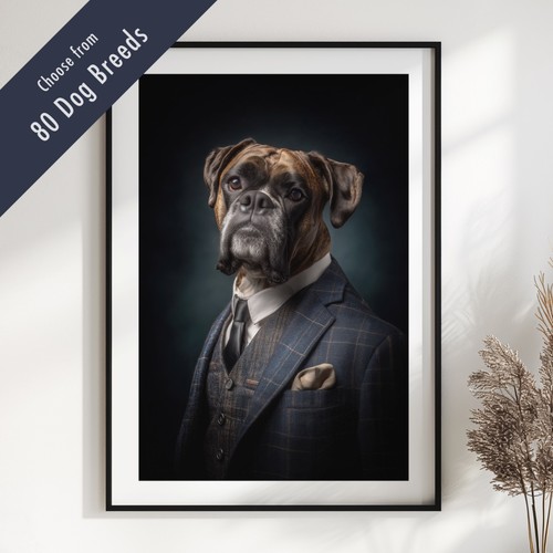 Smartly dressed dog portrait - dressed,