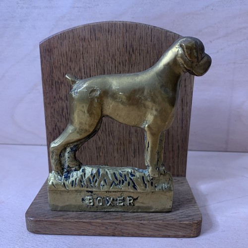 Brass boxer dog wood letter - &,