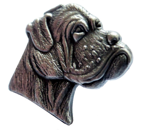 Boxer dog pewter pin badge - pewter,