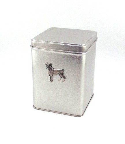 Boxer dog tin tea caddy - dog,