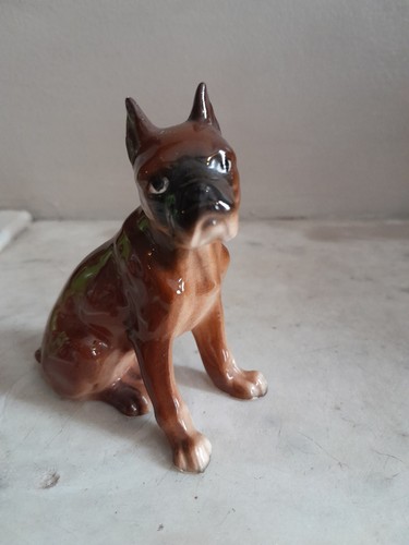 Ceramic boxer dog figurine - boxer,