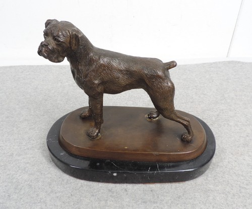 Boxer dog sculpture metal - boxer,
