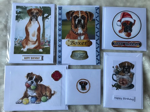 Boxer dog themed greeting - boxer,