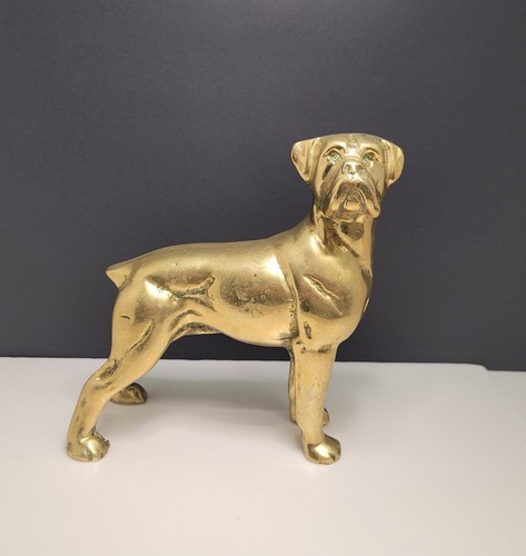 Vintage brass boxer dog - brass,