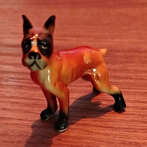 Boxer dog ceramic figurine - boxer,