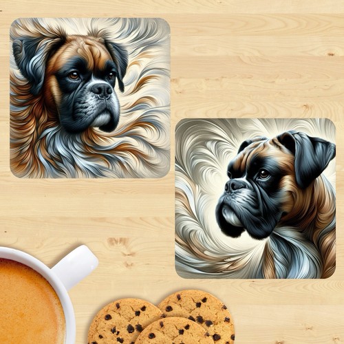 Boxer coasters dog print - coasters,,