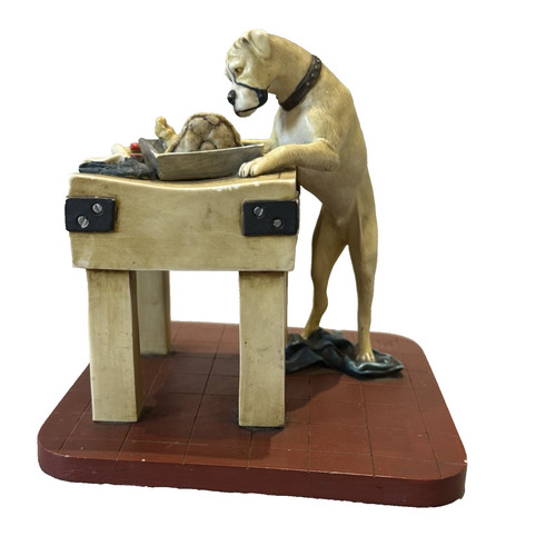 Boxer dog butcher figurine - boxer,