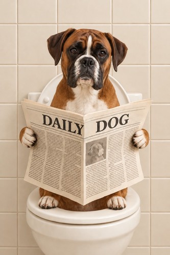 Boxer dog bathroom prints set - boxer,