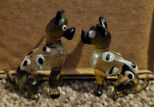 Vintage pair art glass - of,