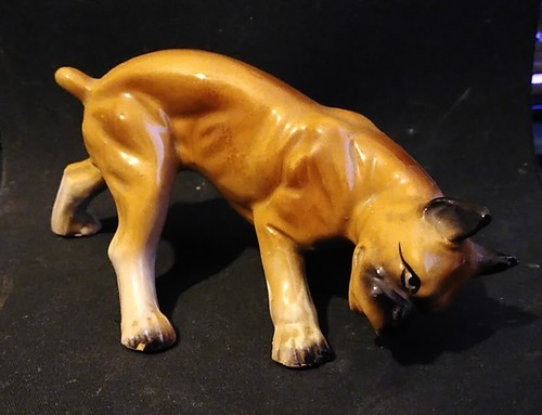 Vintage ceramic boxer dog - vintage,