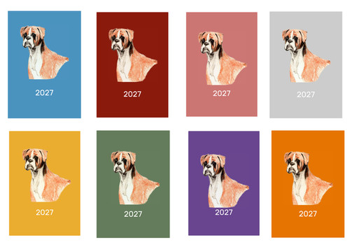 Boxer dog 2027 diary - dog, a5