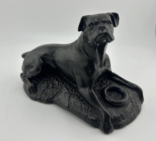 Black boxer dog figurine - boxer,