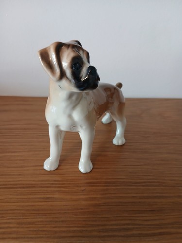 Vintage porcelain boxer - vintage, dog