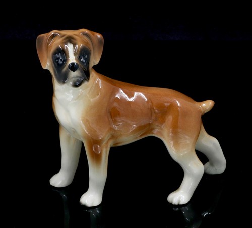 Vintage ceramic boxer - boxer, dog